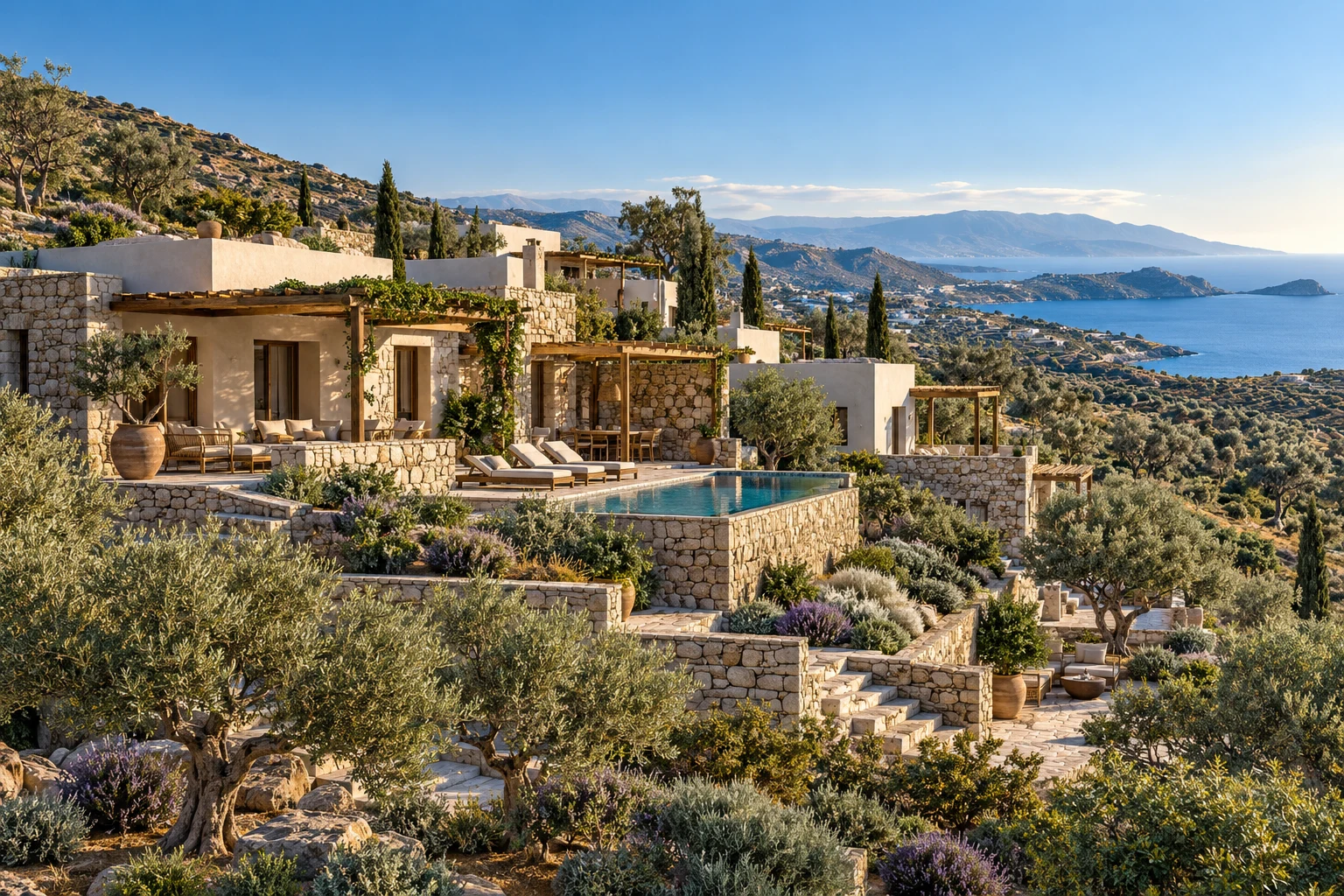 Illustrative architectural concept in Crete · Greece