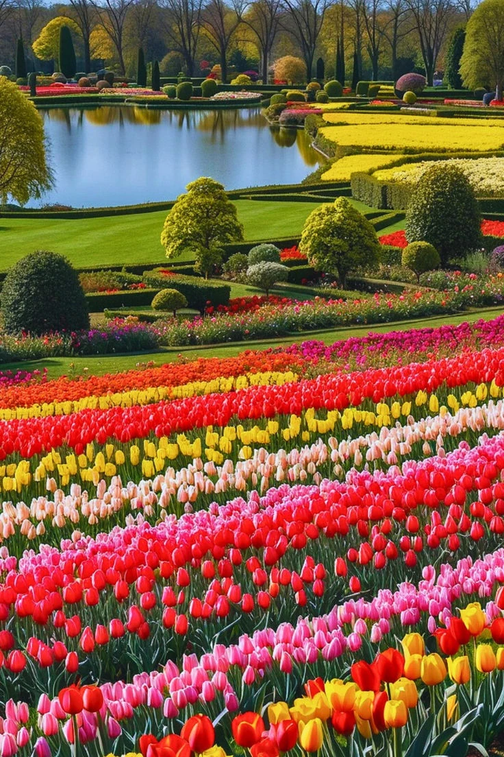 Spring flower beds at Keukenhof