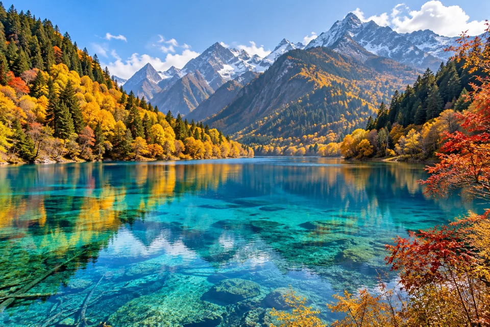 Illustrative travel landscape for Xi'an, Chongqing & Jiuzhaigou