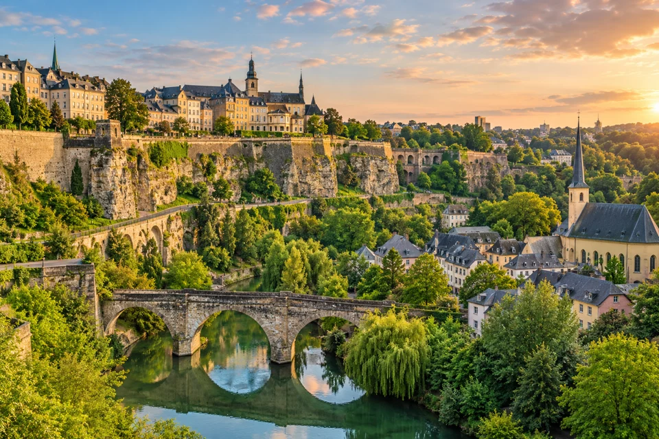 Illustrative travel landscape for Europe: Luxembourg & Disneyland