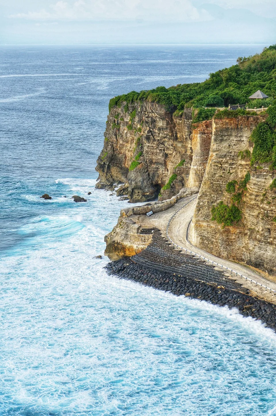 Uluwatu cliffs above the ocean in Bali
