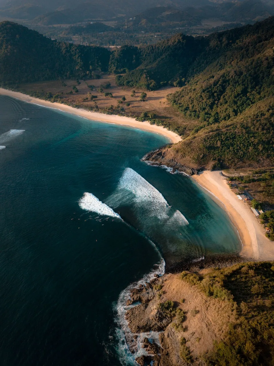 Aerial view of the Lombok coastline